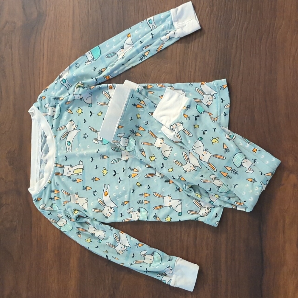 Little Sleepies Blue Bunny Pajama Set